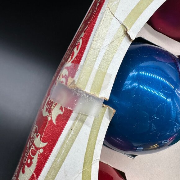 Vintage Christmas Ornaments Glass Rainbow USA Box of 12 Retro Tree Decoration - Picture 8 of 16